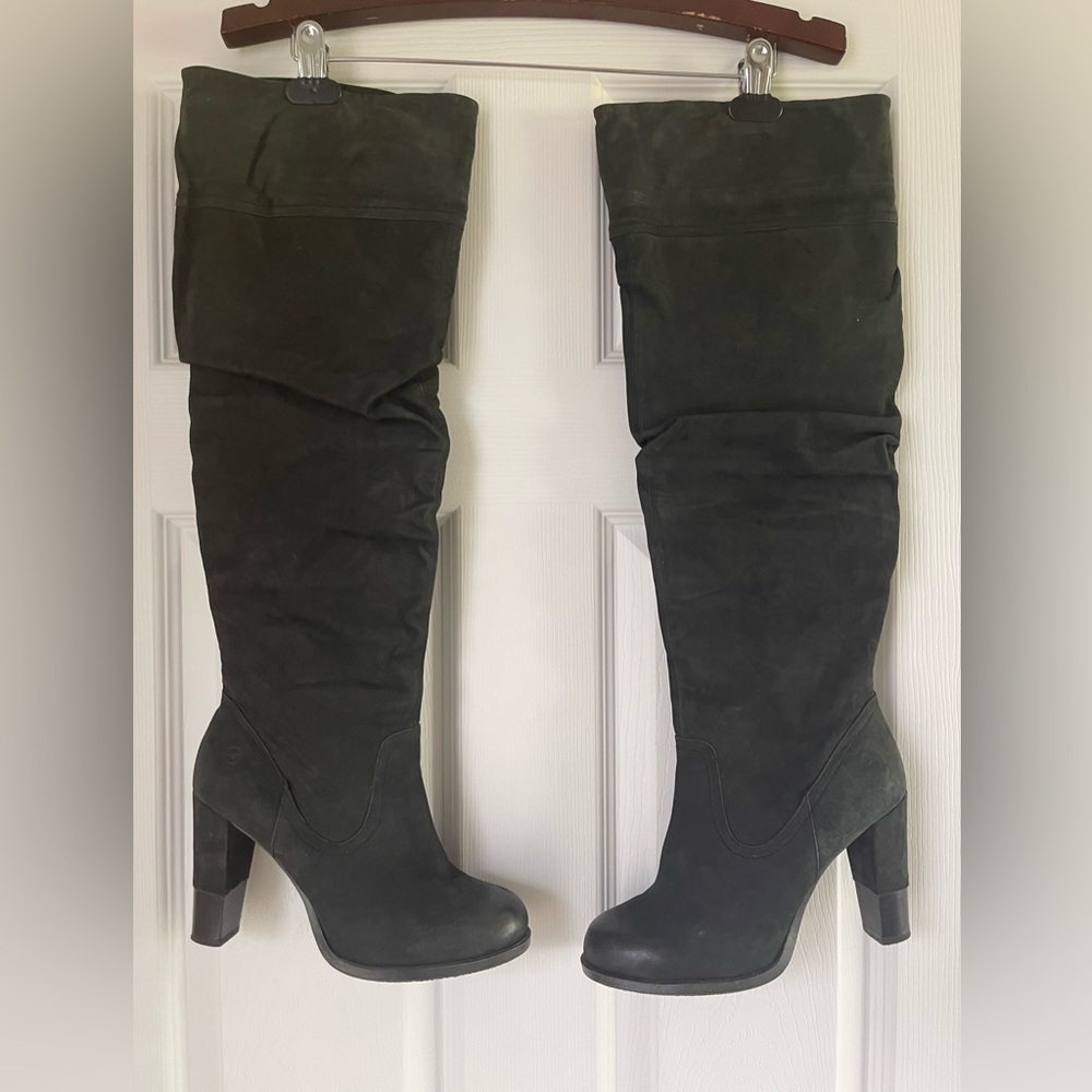 Bronx Black Suede Over the Knee Boots